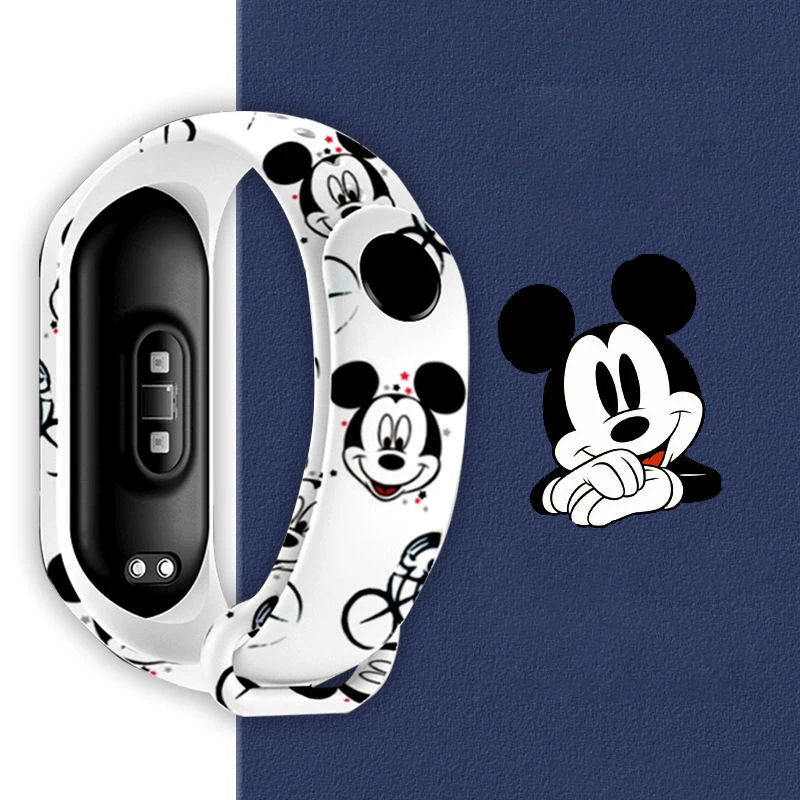 Диснеевский Микки мягкий ремешок для Xiaomi Mi Band 5 4 3 NFC силиконовый браслет на