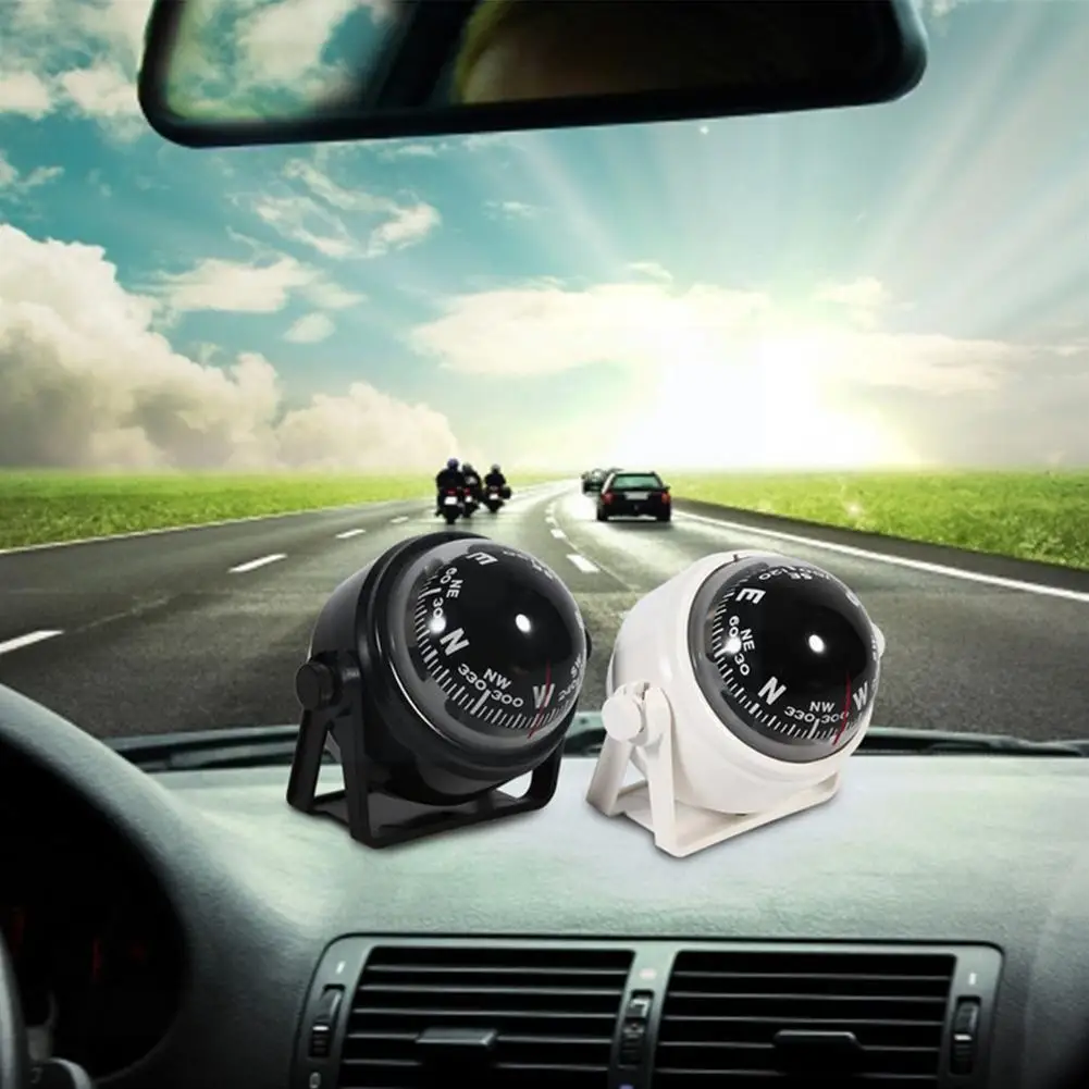 

Black Vehicle Marine Compass Ball Outdoor Navigation Digital Compass For Truck Boat Car A6y3