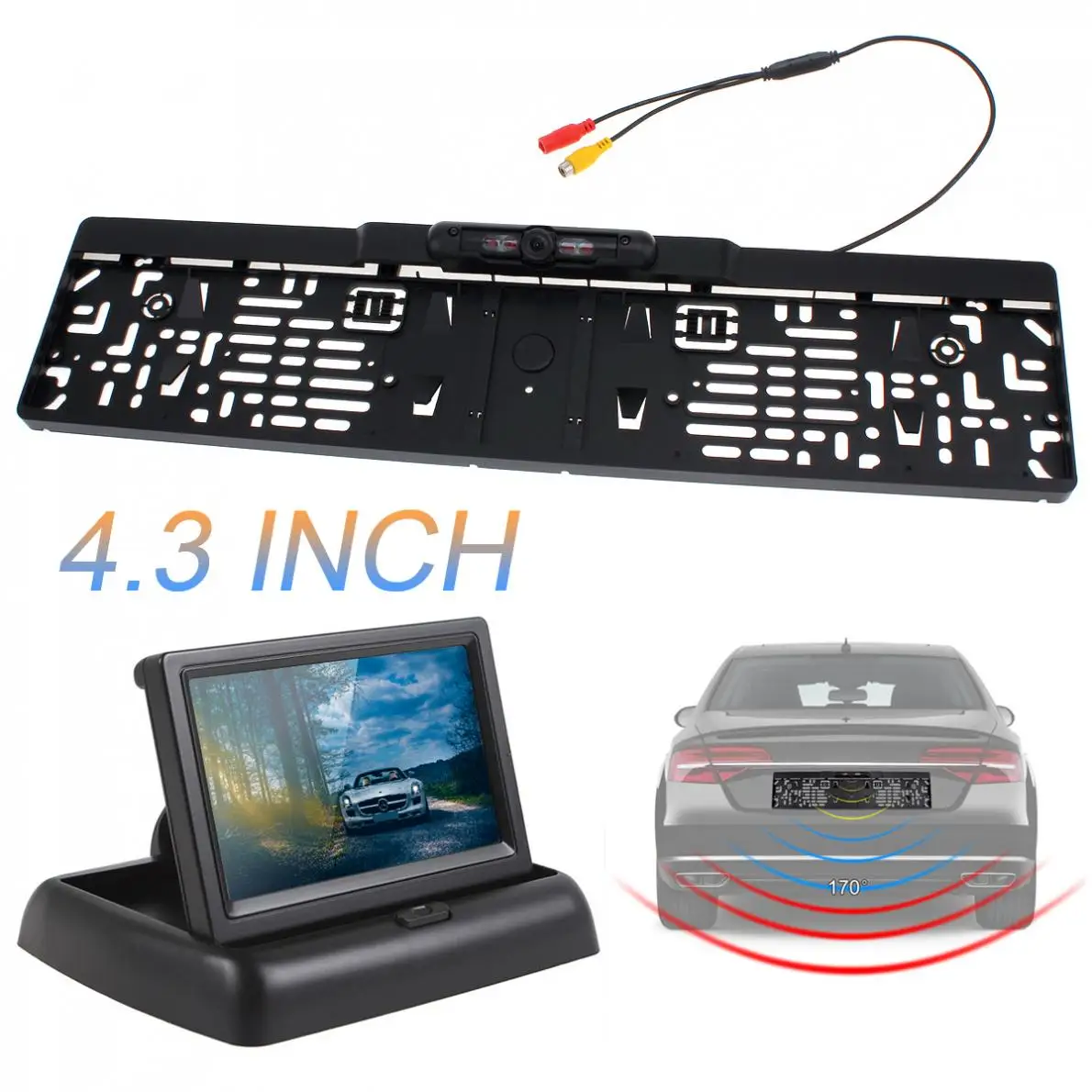 4 3 дюймовый TFT LCD Складной автомобильный монитор заднего вида 12 в парковочная
