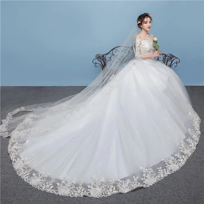 С вырезом лодочка класса люкс с открытыми плечами из тюля кружевными