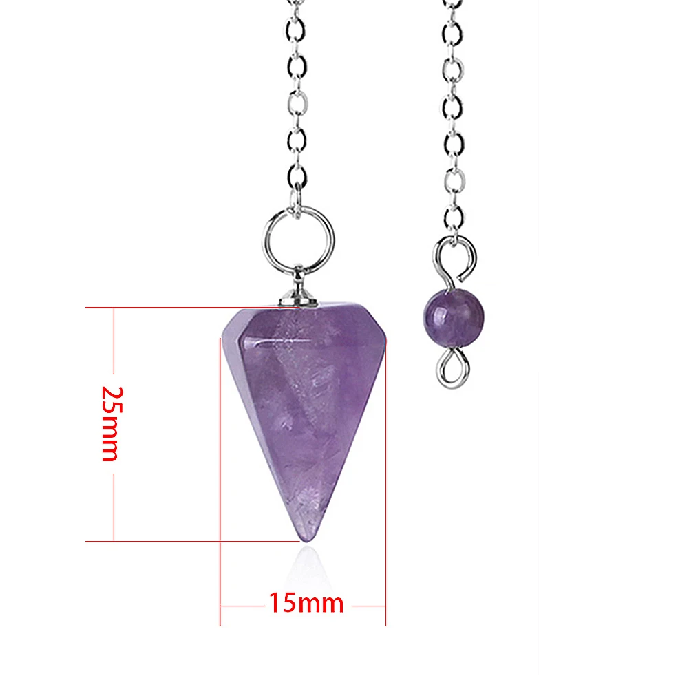 

Small Size Reiki Healing Pendulums Natural Stones Pendant Amulet Crystal Meditation Hexagonal Pendulum for Men Women
