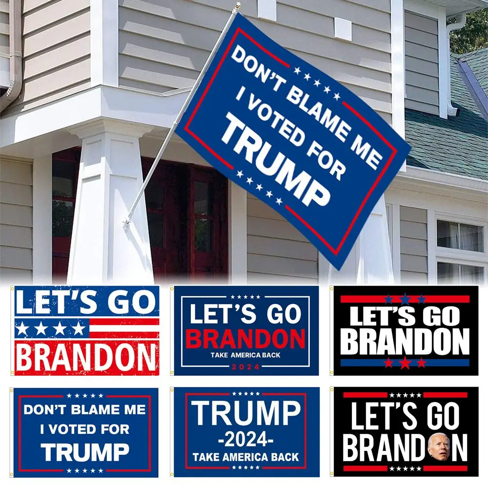 Nation American Flag Trump Support Indoor Outdoor Flags Banner Let's Go Brandon FJB |