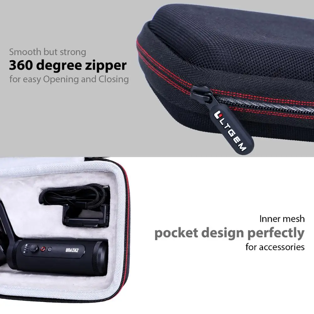 LTGEM EVA Hard Case for  Zhiyun Smooth Q2 Handheld Mobile Gimbal Stabilizer w/360 Rotation 17hr for iphone 11 Pro XS Max XR 8