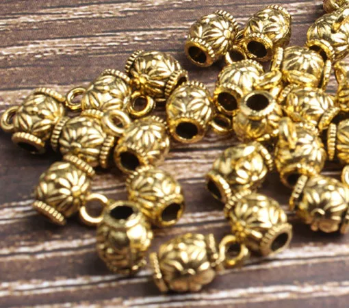 antir gold LanLi, 8 мм, 36 шт., зацепленная ваза, бусины, сделай сам, для мужчин и женщин, браслет, ожерелье, лодыжки и аксессуары - Цвет: antir gold