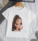 Футболка для девочек, с коротким рукавом и круглым вырезом