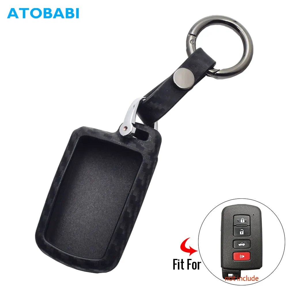 Карбоновый силиконовый чехол для ключей от машины для Toyota Camry Sienna Smart Keyless чехол дистанционного брелока брелок Защитная сумка для ключей авто аксессуары