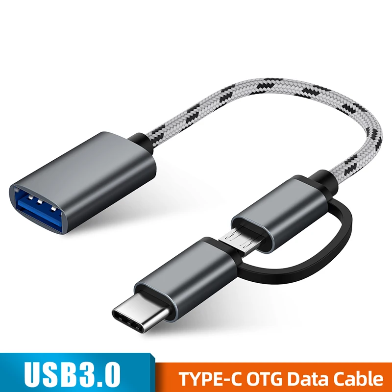 Адаптер для телефона 2 в 1USB Type C Micro USB папа 3 0 интерфейс мама OTG адаптер кабель Samsung