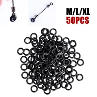 50pcs fishing o ring mlxl silicone black wacky worm rig accessories for soft baits lure fishing tackle part