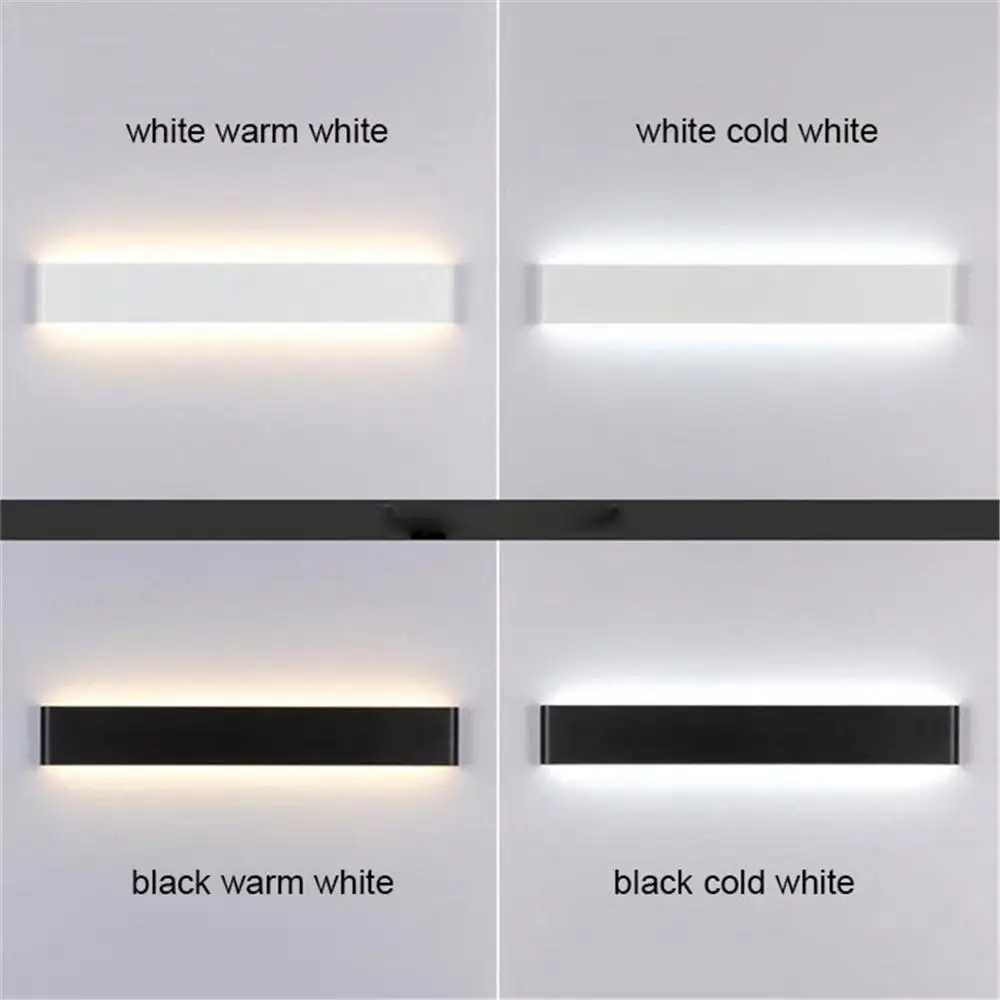 Современный светодиодный настенный светильник черный белый алюминиевый для