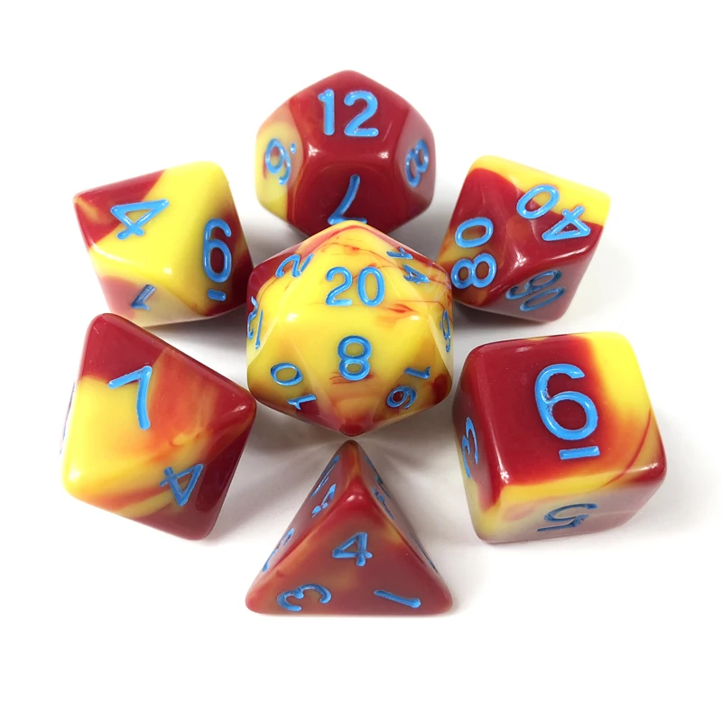 Colorful Multi Sided Dices Set for DnD RPG Games Camping Travelling Kids Party Game As Gift Cube | Спорт и развлечения