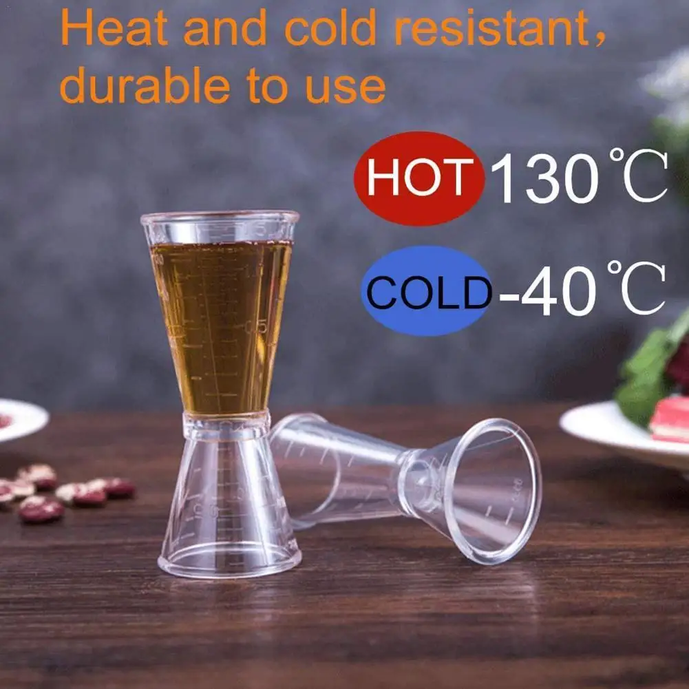 

New Transparent Resin Bar Wine Cocktail Shaker Jigger Double Shot Short Drink Mixer Wine Measurer Cup Milk Tea Shop Accessories
