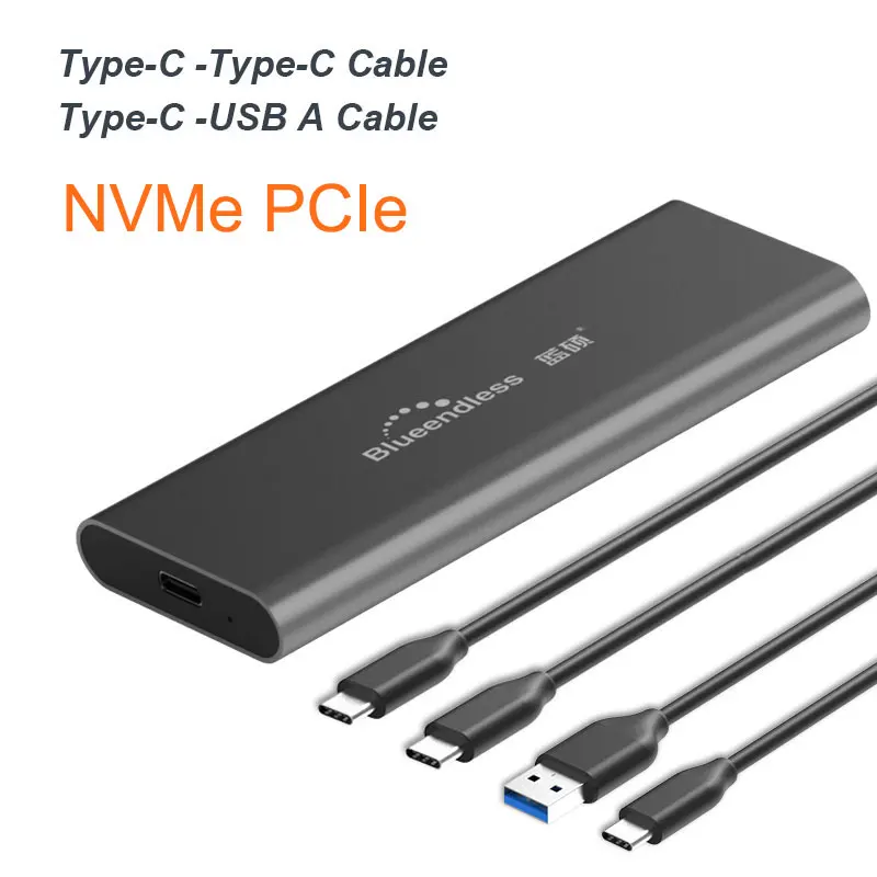 Портативный PCIE M.2 NVME SSD корпус Поддержка M ключ Тип C USB3.1 2240/2280 SSD чехол полностью алюминиевый внешний бокс для твердого диска - Цвет: Grey C TO A and C