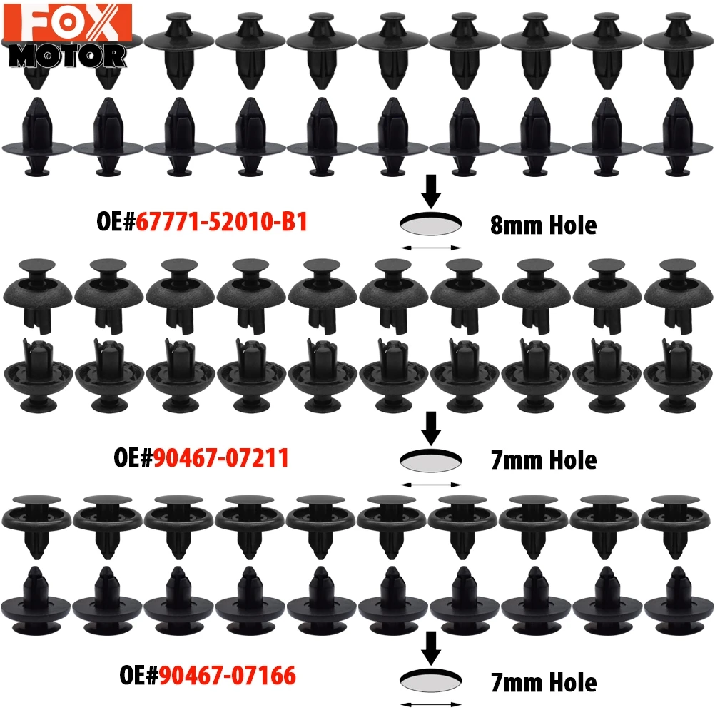 200X автомобильный клипс с заклепками и зажимами крепеж для панели бампера Toyota Corolla