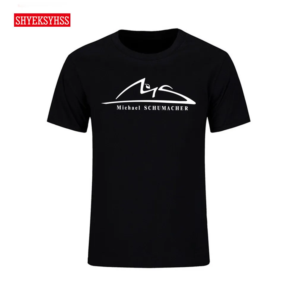 Фото F1 драйвер Шумахер Подпись Футболка с принтом мужские гонки одежда футболка