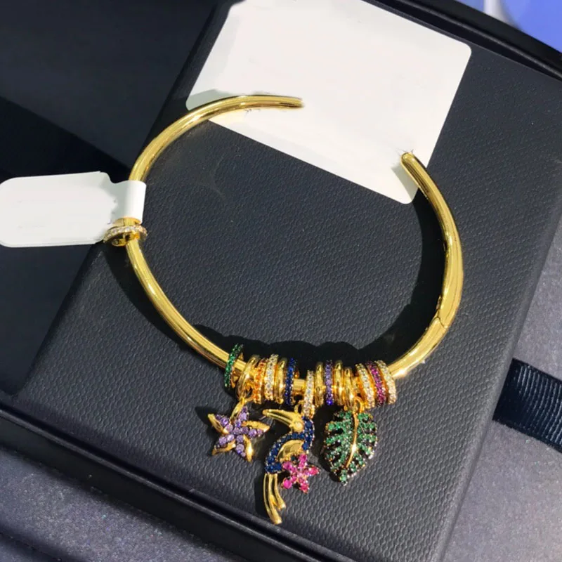 UMGODLY роскошный брендовый Браслет Разноцветные тропические джунгли открытые