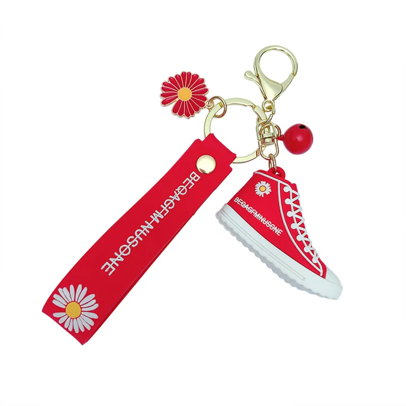 

Fashion Sport Small Daisy Shoes Keychain Mini Simulation Canvas Shoes Keyring Canvas Sneakers Key Chains The Best Gift Give Girl