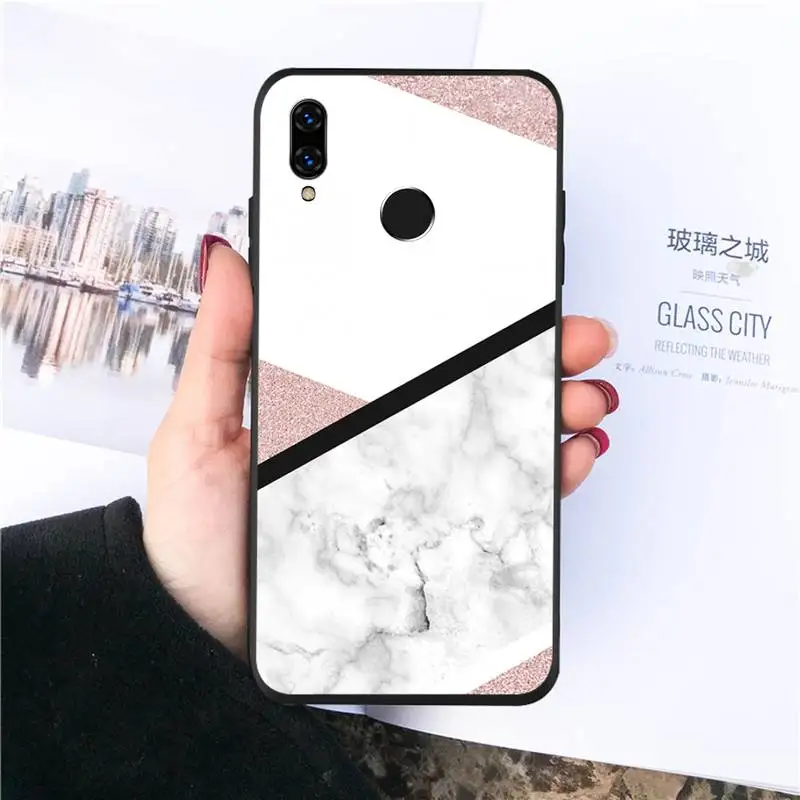

Marble pink pattern Phone Case For Huawei honor Mate P 10 20 30 40 Pro 10i 9 10 20 8 x Lite Luxury brand shell funda coque