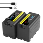 6800 мАч для Sony NP-F770 F750 F730 аккумулятор со светодиодным индикатором питания F970 F550 F570 F750 F770 MC1500C