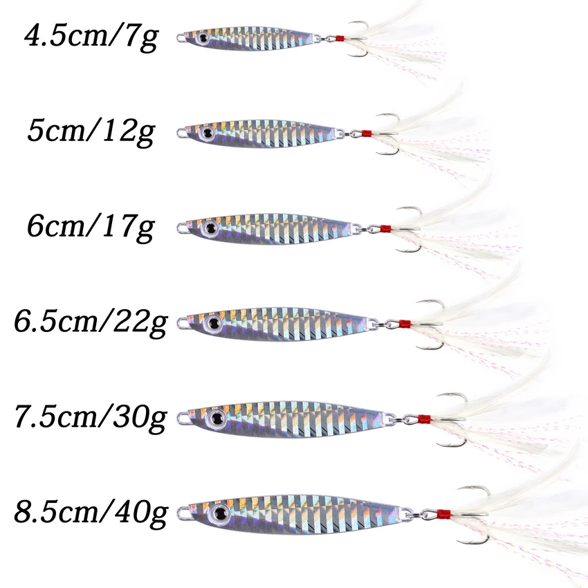 

12pcs Metal Cast Jig Spoon 7/12/17/22/30g Shore Casting Jigging Lead Fish Sea Bass Fishing Lure Artificial Bait Tackle