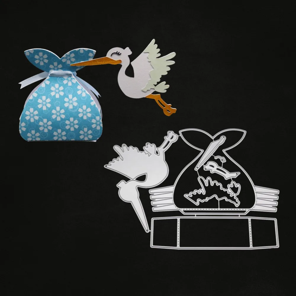 YINISE металлические режущие штампы для трафареты скрапбукинга цапли мешок DIY