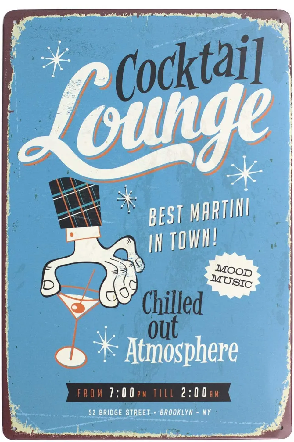 

Cocktail lounge retro metal signboard iron signboard wall decoration art ragged elegant gift