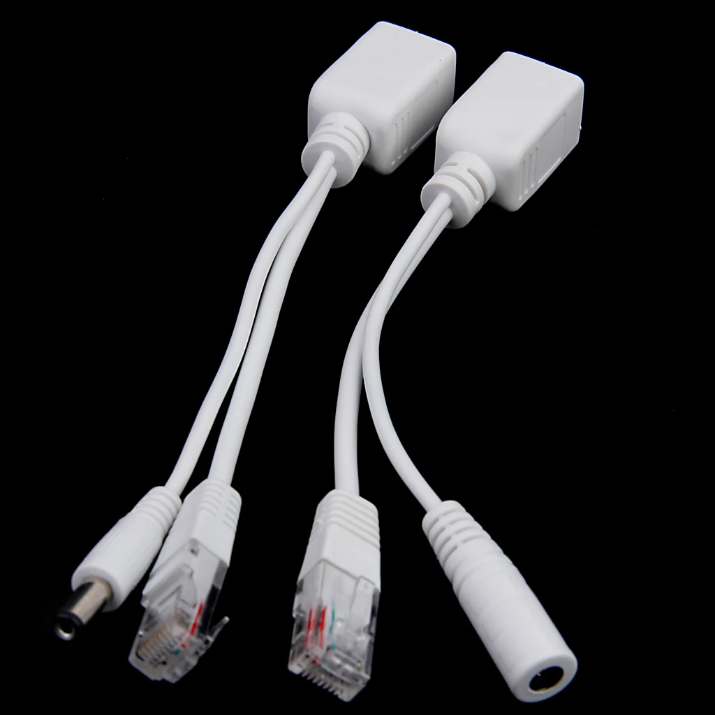 Упаковка из 2 блоков питания через Ethernet разъем POE экстрактор сепаратор кабели провода