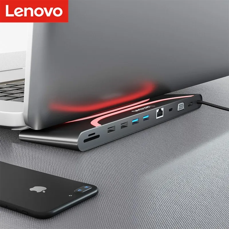 Lenovo-hub Usb tipo c para Múltiplas Entradas Conexões Usb 3.0 Adaptador Hdmi Dock para Microsoft Surface Book3 Surface Laptop3