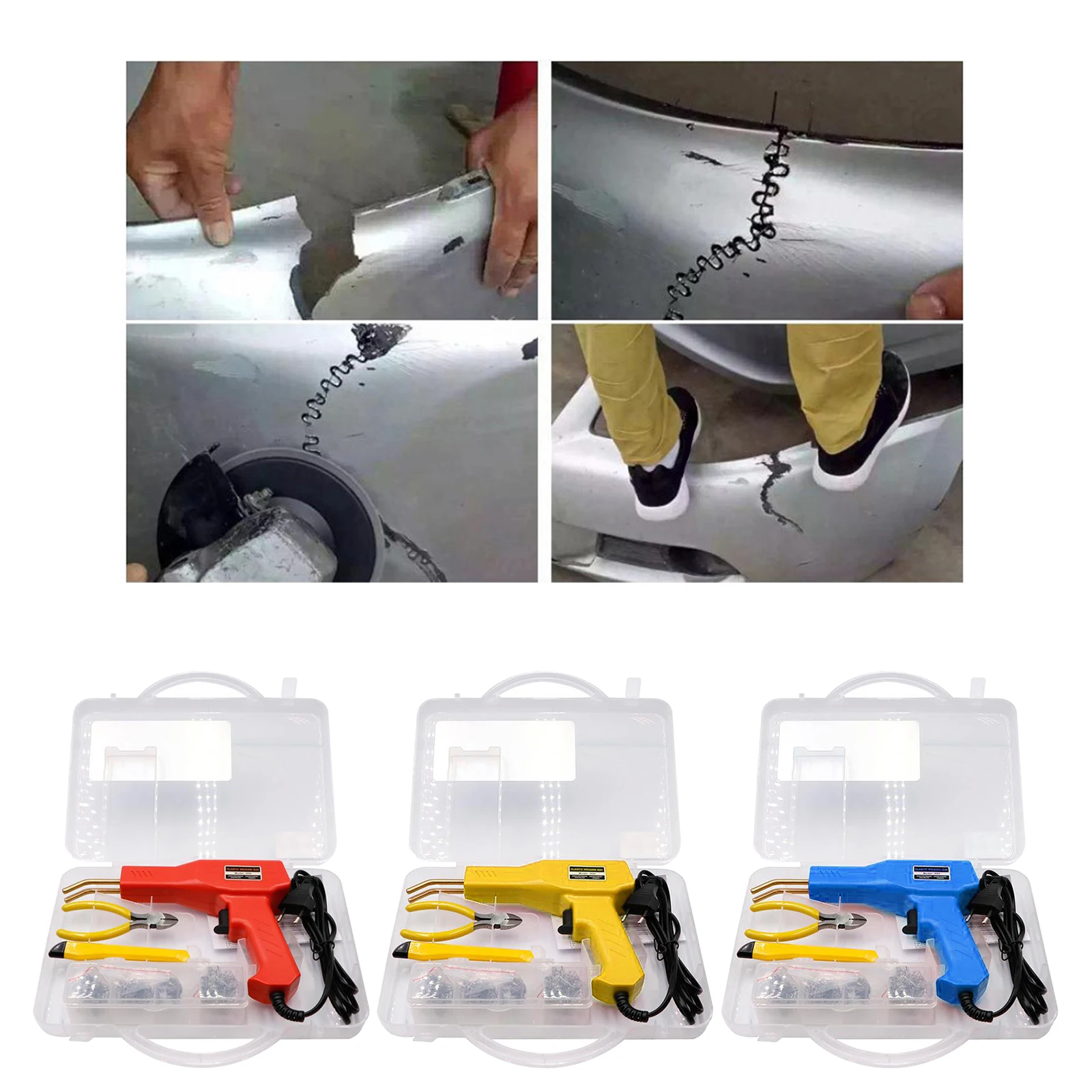 

Plastics Garage Tools Hot Stapler Machine PVC Repairing Machine Car Bumper Repairing Hot Stapler Soldering Gun EU Plug