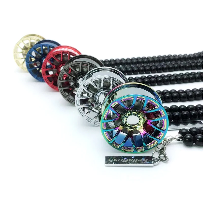 

Car Ornaments Pendant Metal Wheels Car Stying Rearview Mirror Pendant Auto Punk Style Car Accessories Interior Decoration