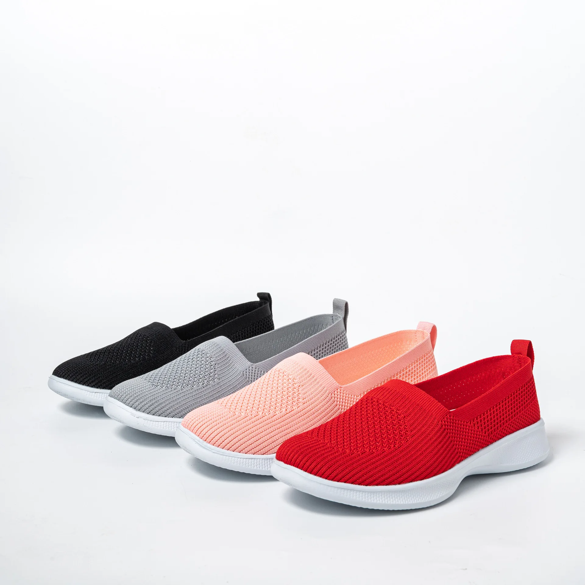 

2021 Summer Women Shoes Knitting Sock Women's Sneakers Slip On Shoes Lightweight Flat Women's sports shoes Plus Size Loafers