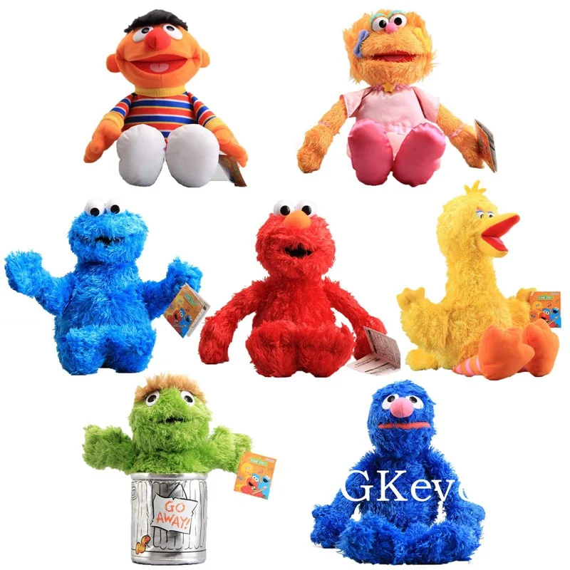 25-42 cm Big Size Anime Sesame Street Plush Toys Peluche New Arrival Elmo Cookie Grover Zoe Figure Dolls Kids Birthday Gift | Игрушки и