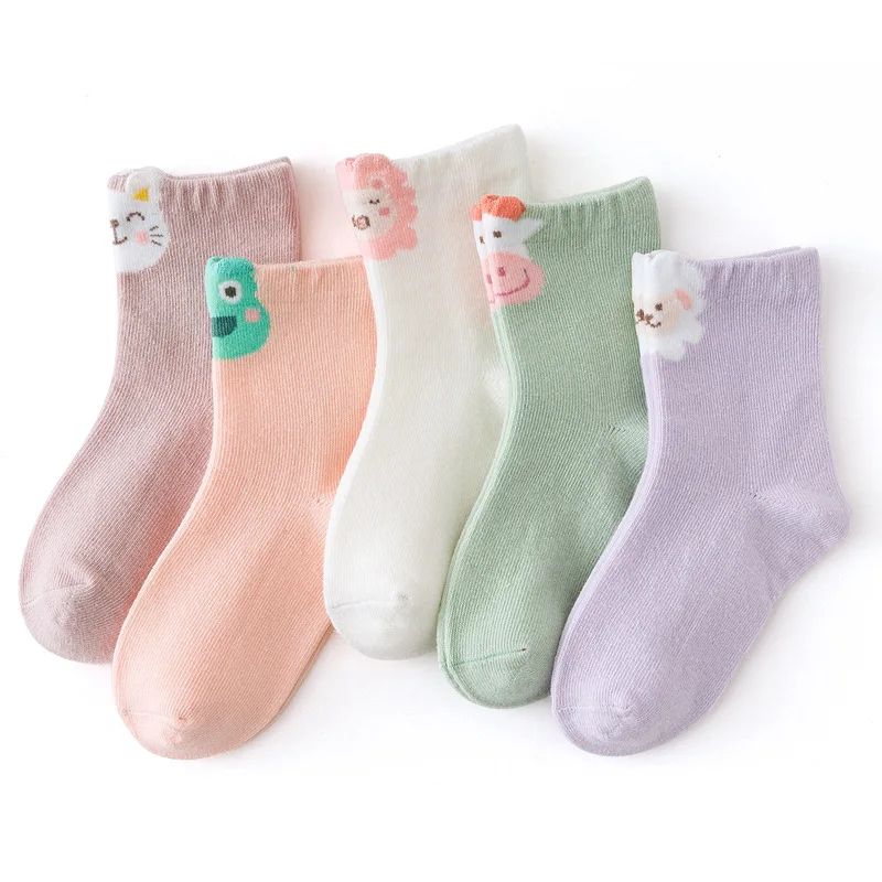 5 Pairs/Lot Fashion Children's Soft Cotton Socks For Teens Boy Girl Baby Cute Cartoon Warm Set 1 12Y Autumn Winter Kids CN|socks boys|kids cotton
