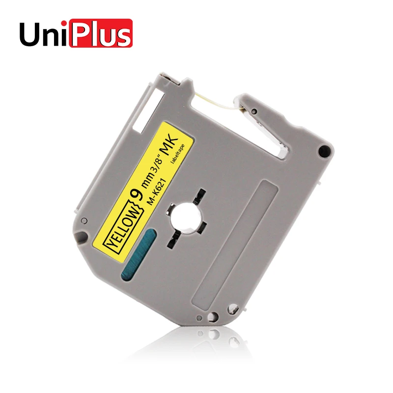 UniPlus 9 мм черный на желтой этикетке ленты совместимые для Brother M-K621 MK621 Labelmaker