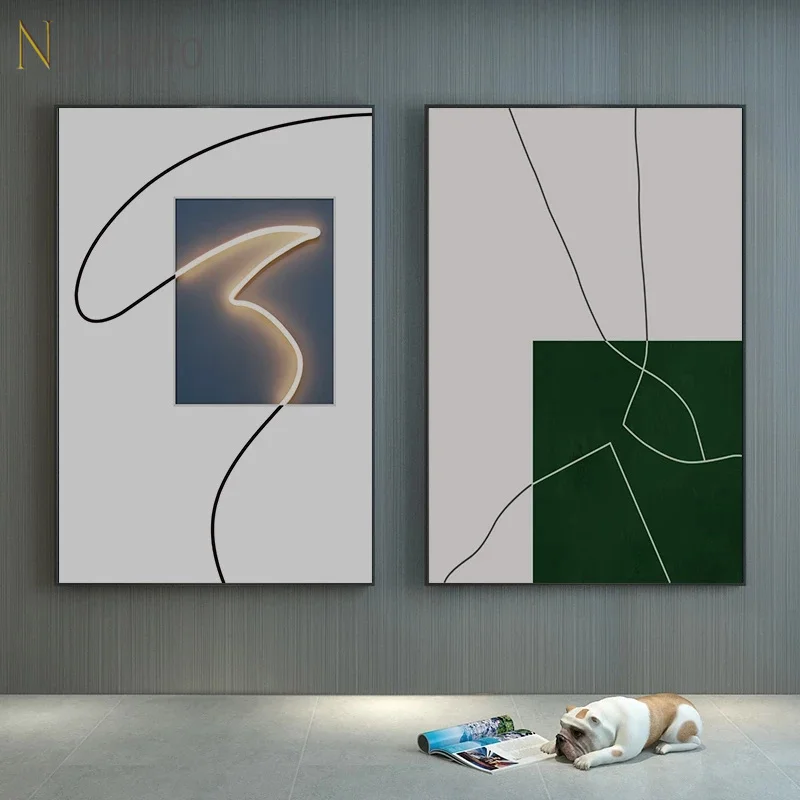 

Nordic Style Canvas Painting Poster Minimalist Lines Abstract Art Pictures for Home Rooms Mural Corridor Hanging Wall Decoration