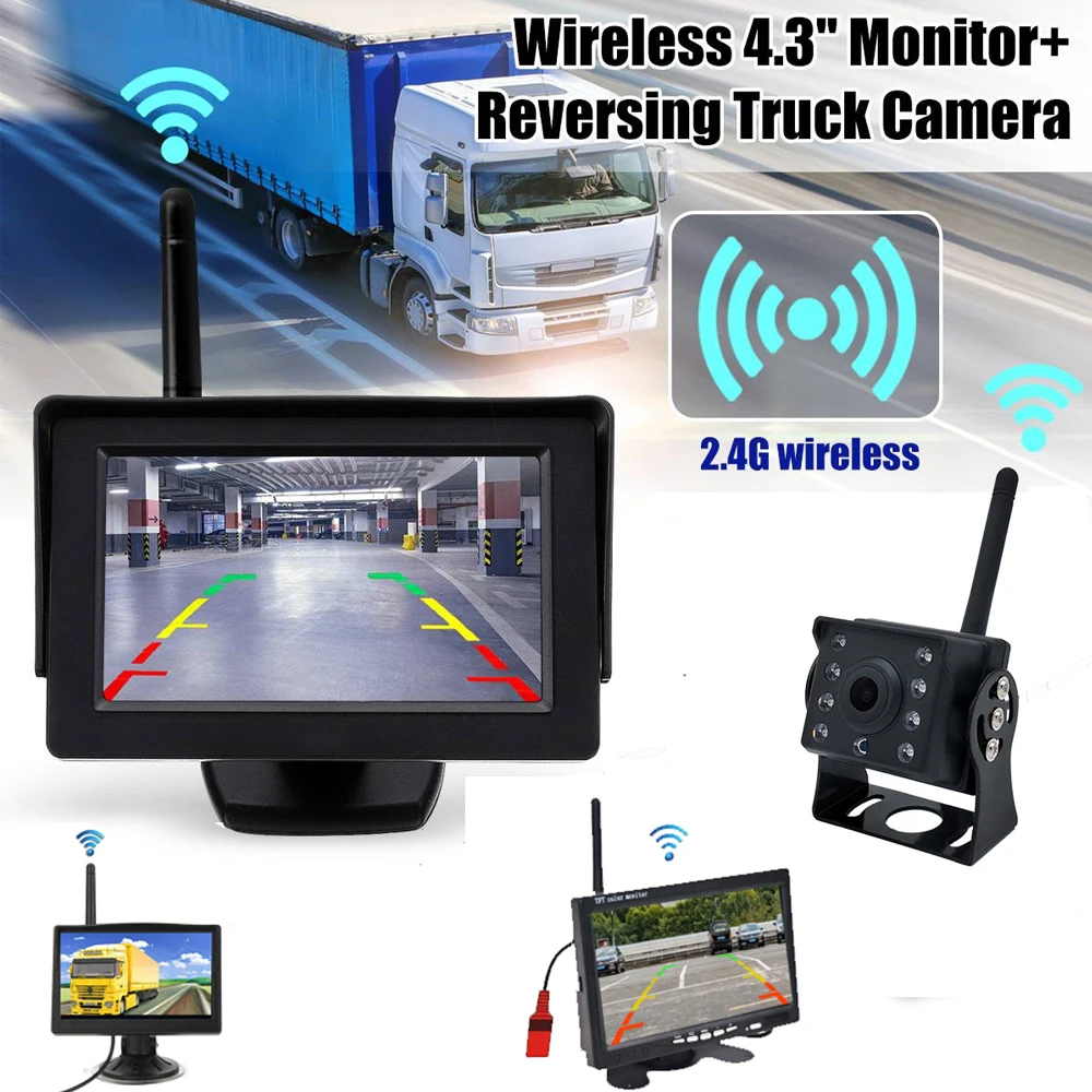 Автомобильный монитор 4 3 7 дюйма беспроводной TFT ЖК для монитора камеры заднего