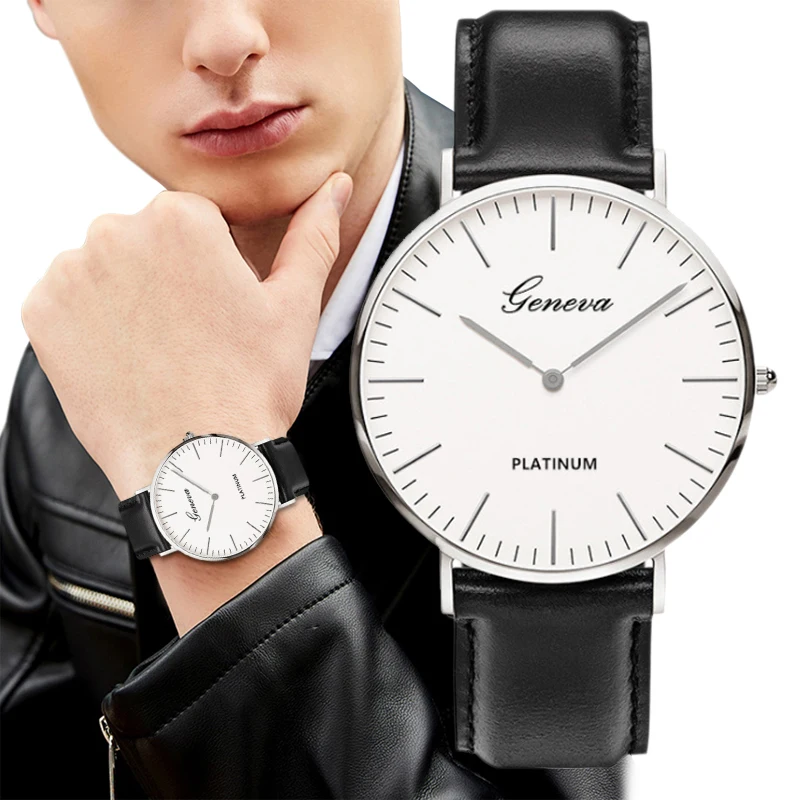 Minimalist Men's Fashion Ultra Thin Watches Simple Men Business Casual Leather Quartz Watch Luxury Man Clock Relogio Masculino