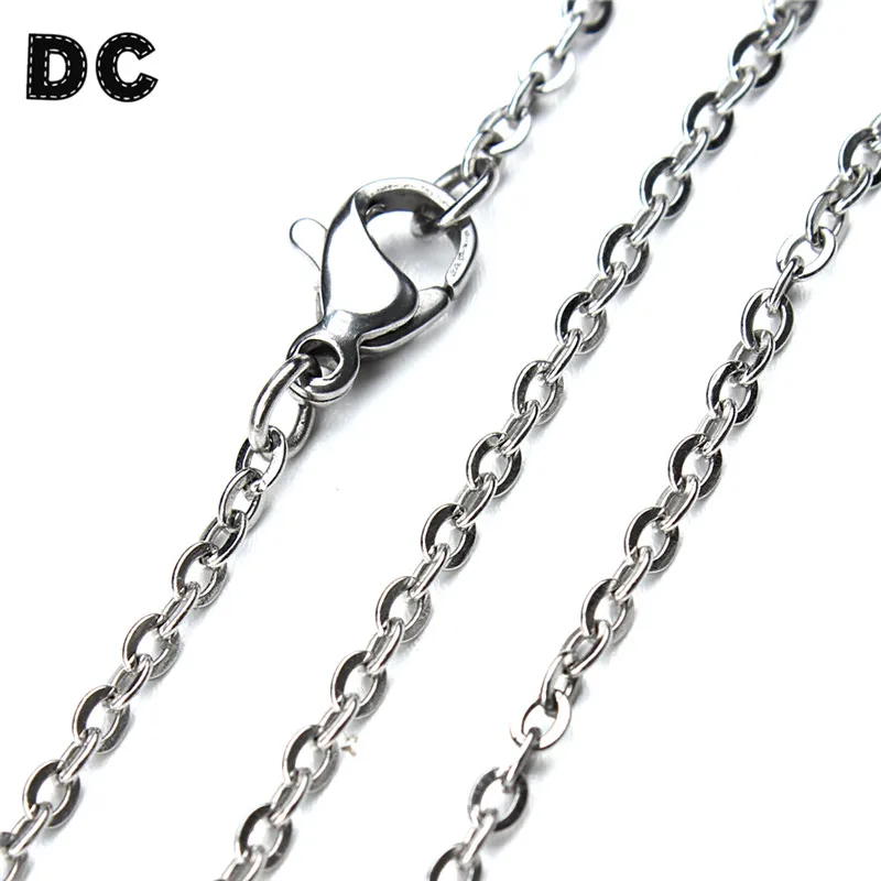 

DC 10pcs/lot 50cm Silver Tone Stainless Steel Bulk Jewelry Chain with Lobster Clasp O Shaped Necklace Chains for Jewelry Making