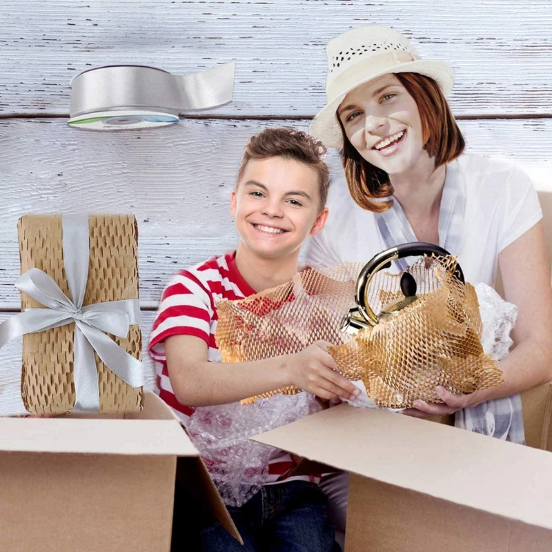 Переработанная упаковочная пленка 15x100 дюймов эко сотовая оберточная пинговая