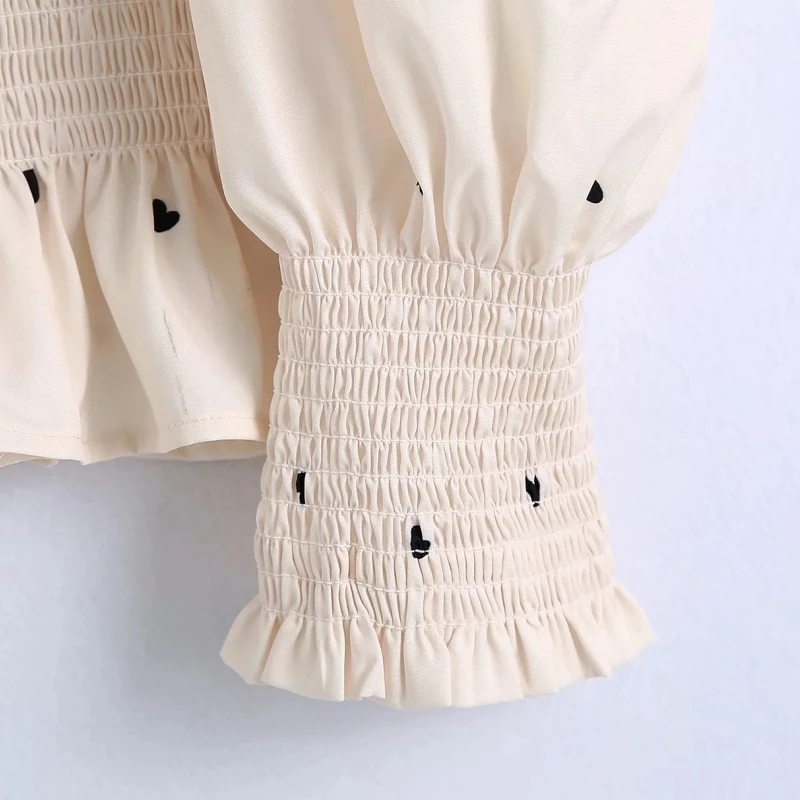 

Summer Women Fashion Print Elastic Short Blouse Female Lantern Sleeve Shirt Casual Lady Slim Tops Blusas S9075