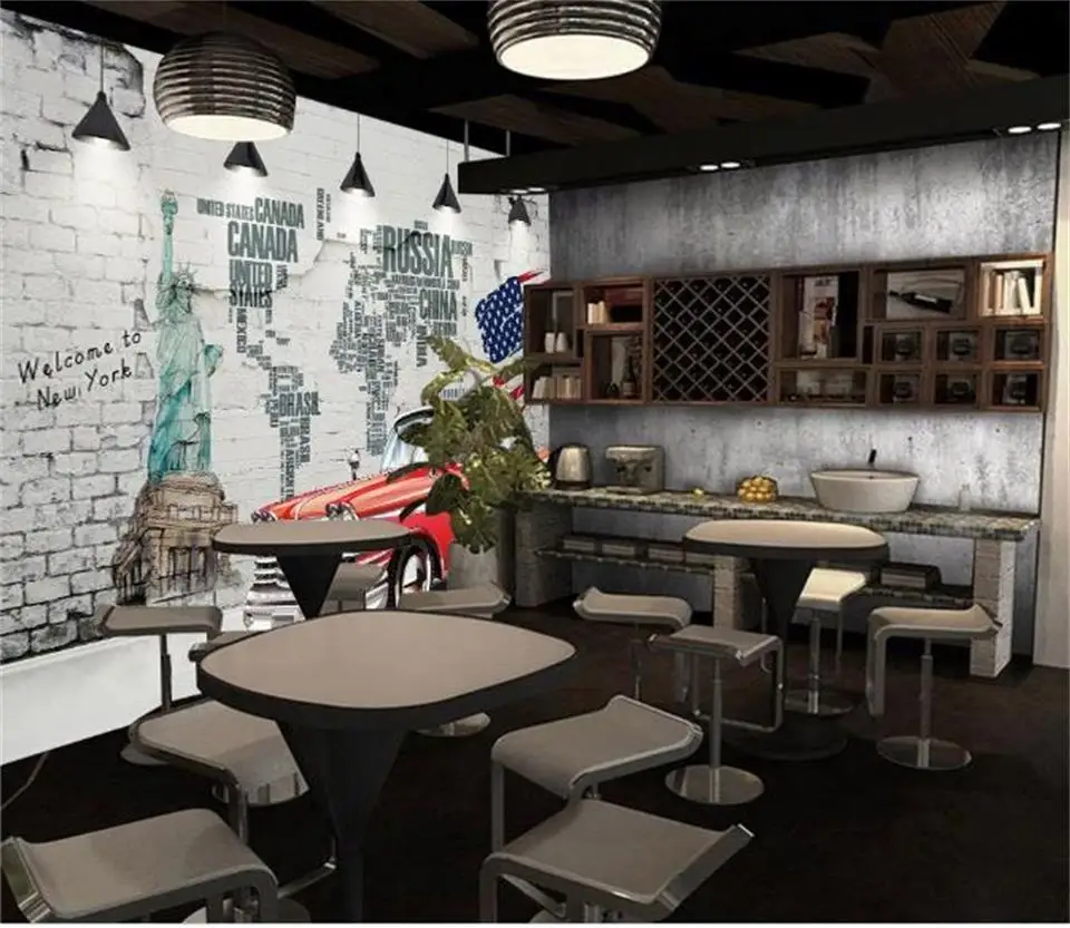 Настенные 3D-обои на заказ фотообои с изображением кирпичной стены старого