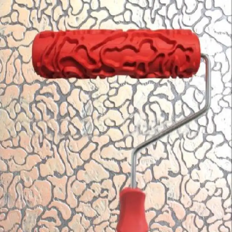 Durable Embossed Paint Roller 7 inch Wood Pattern Painting w/ Handle DIY Dropship | Инструменты