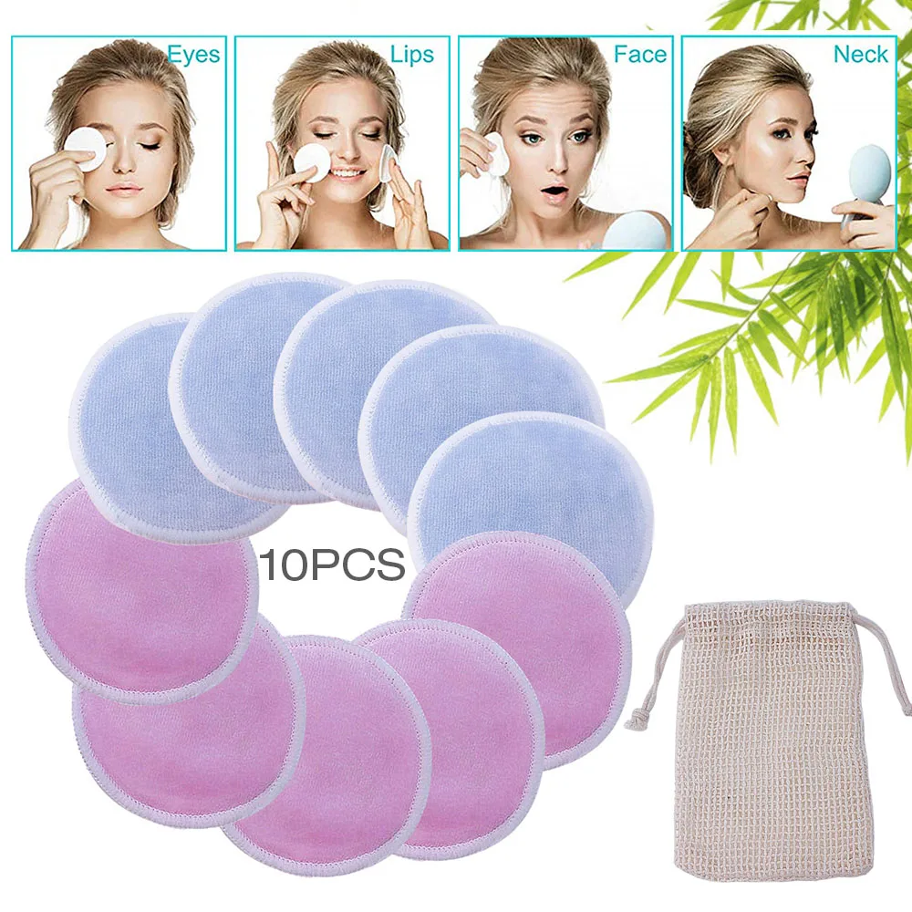 10pcs 3 шт салфетка из микрофибры патчи лицевые макияж спонж для снятия Лицо Салфетки для снятия макияжа многоразовые хлопок двойной слой ногтей Очищающая салфетка - Цвет: 10pcs