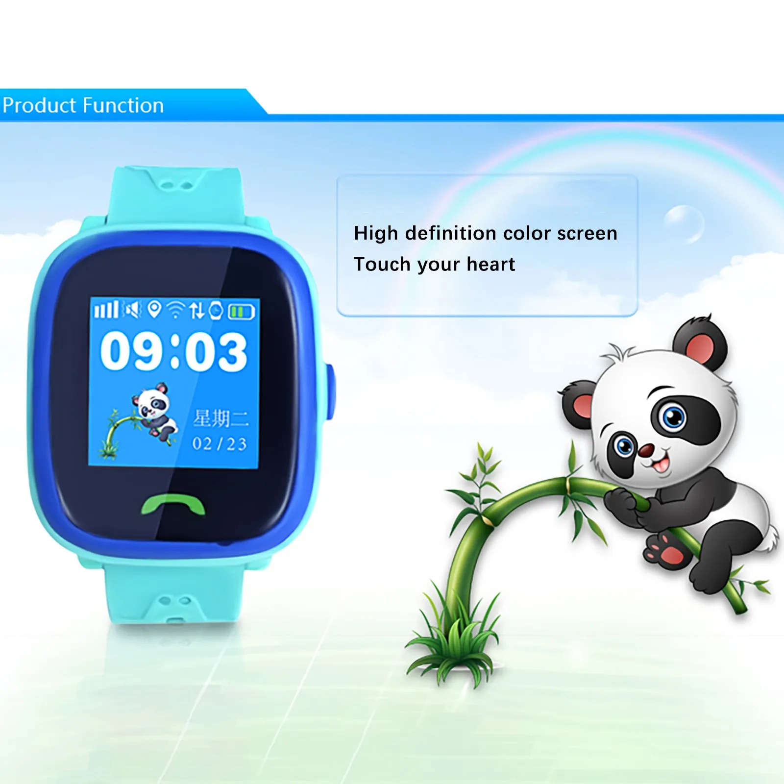 

Q12 Smart Watch With Small Game GPS Touch Screen 1.44 Inch Tracker SOS Positioning For Kids Children Two-way Call