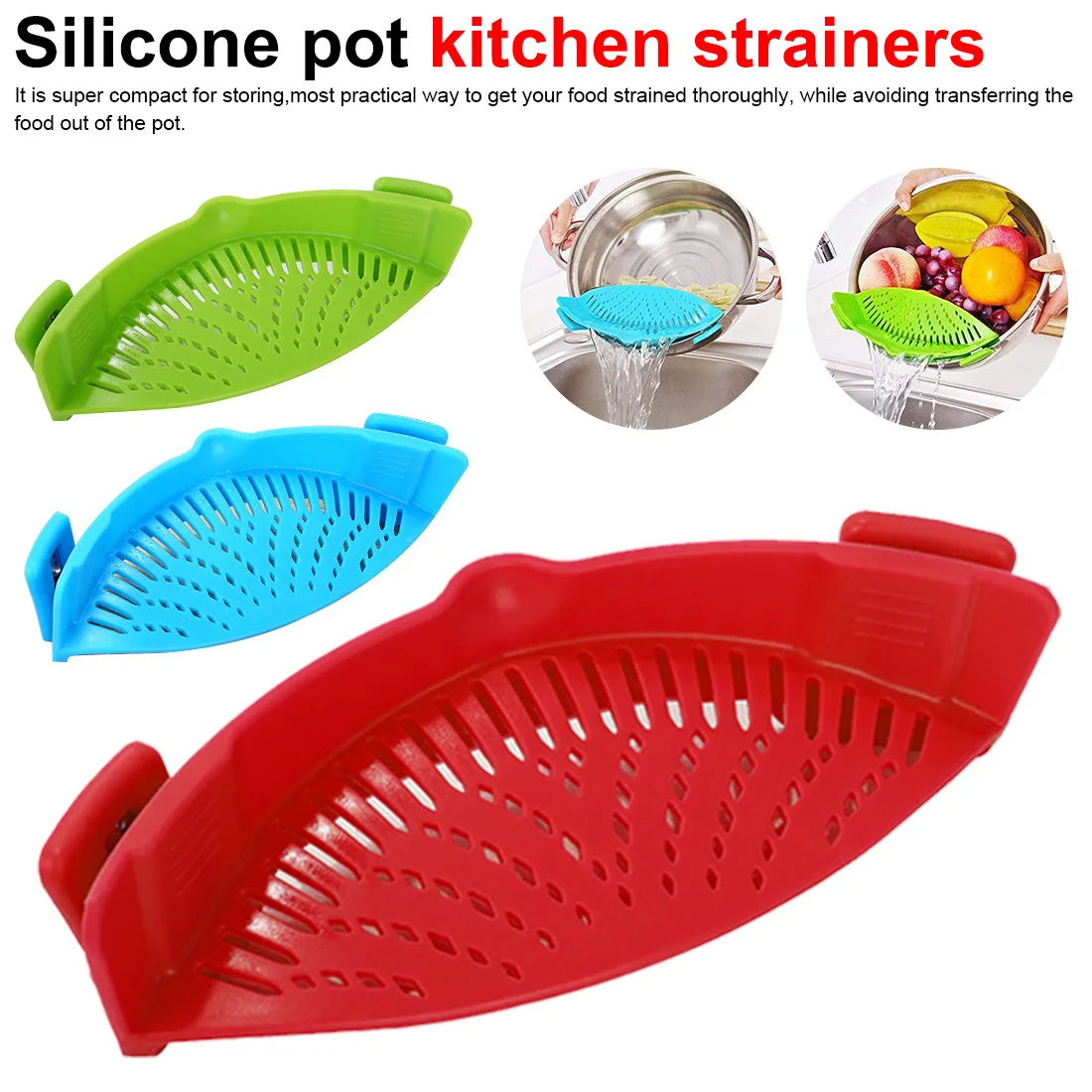 Рисовая стирка дуршлаг инструменты для приготовления пищи Силиконовое сита