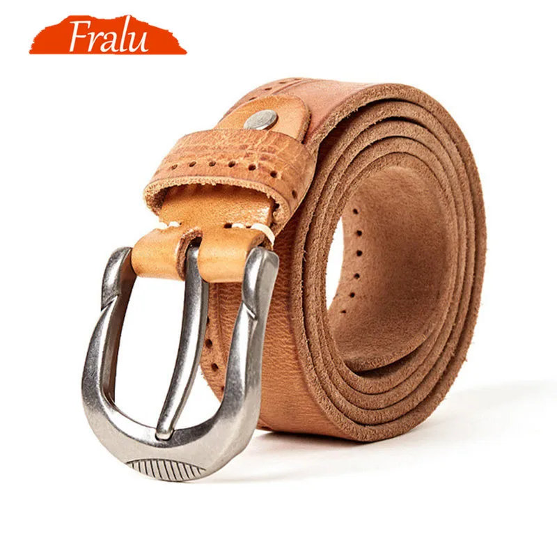 Новинка 2020 высококачественный кожаный замшевый Мужской Ретро ремень FRALU