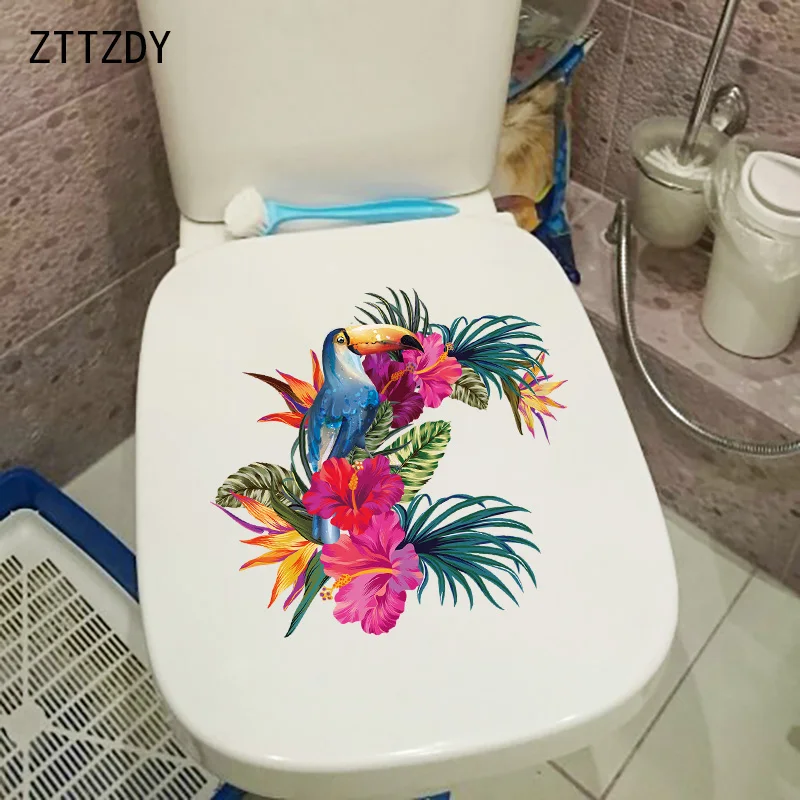 

ZTTZDY 24 × 22,4 см Красочный Гибискус моды ванная комната туалет украшения креативные настенные наклейки на ногти, T2-1110