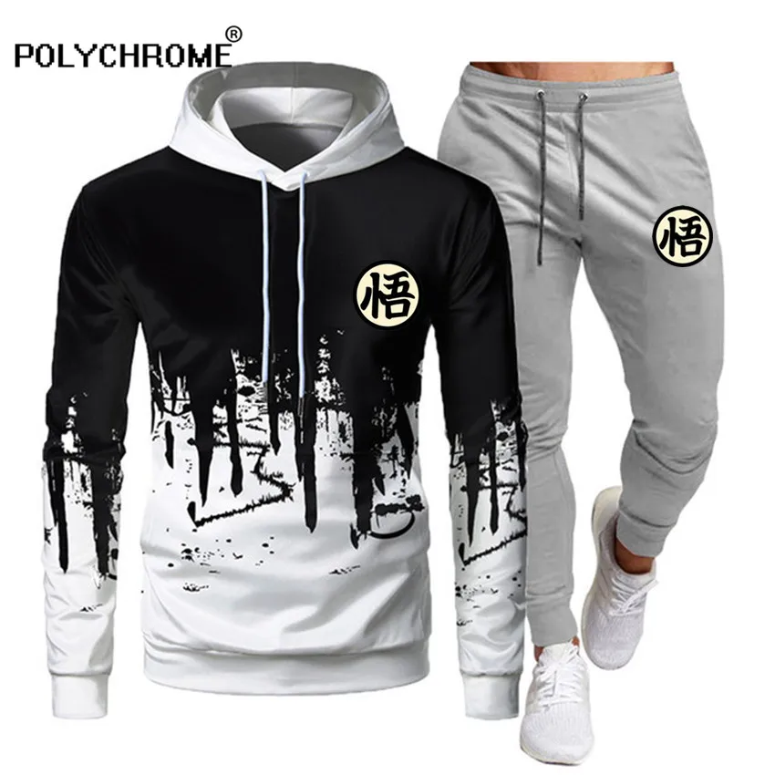 

Men's Tracksuit Sportswear Sets Hoodie + Pants Winter Fleece Hooded Sports Shirt Tracksuits Mens Sportswear Hoodies Streetwear