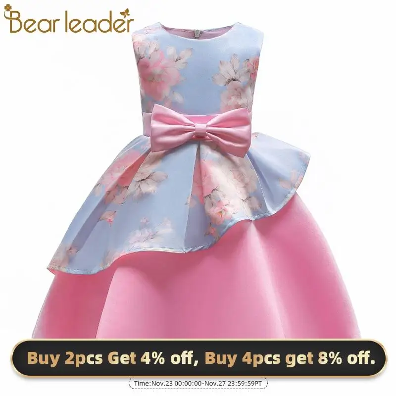 Bear Leader Babyb/платье для девочек с цветочным принтом вечерние платье без рукавов