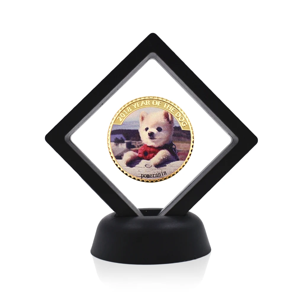 

New Year Gifts Collectible Coins Dog 24k Gold Plated Metal Coin Metal Crafts with Box Home Decor