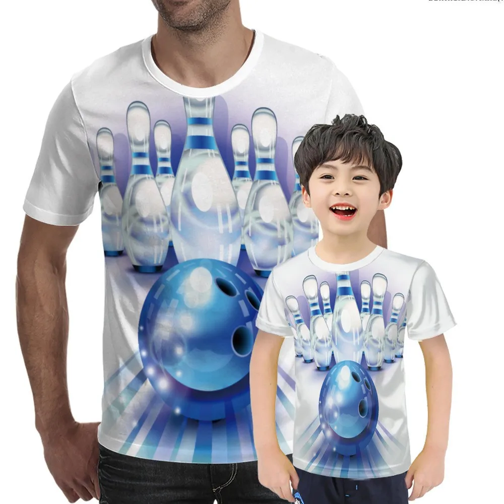 

Popular sports bowling T-shirt 3D full-print T-shirt Fashion fitness men's pullover short-sleeved summer streetwear T-shirt top